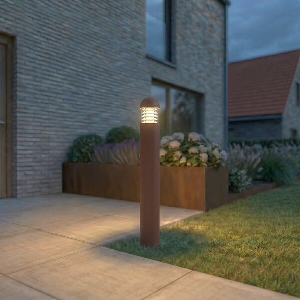 Zewnętrzna Lampa Lucande, Skagena, brąz rdzawy, taras, aluminium, nowoczesny