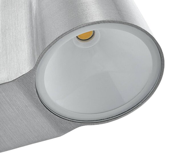 Kinkiet zewnętrzny LED Illuvia Lindby, aluminiowy / szary / cynkowy, aluminium, nowoczesny