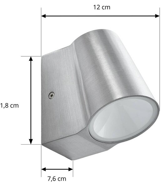 Kinkiet zewnętrzny LED Illuvia Lindby, aluminiowy / szary / cynkowy, aluminium, nowoczesny