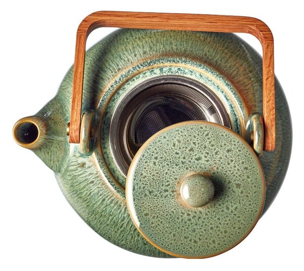 Zielony dzbanek do herbaty ceramiczny z sitkiem 1,2 l Gastro Green – Bitz