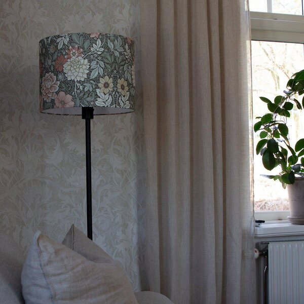 PR Home Lampa stojąca Amy, zielony, salon / jadalnia, tkanina / materiał / jedwab