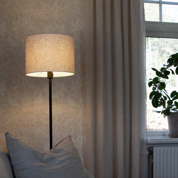 PR Home Lampa stojąca Amy, kremowy / amber, salon / jadalnia, tkanina / materiał / jedwab
