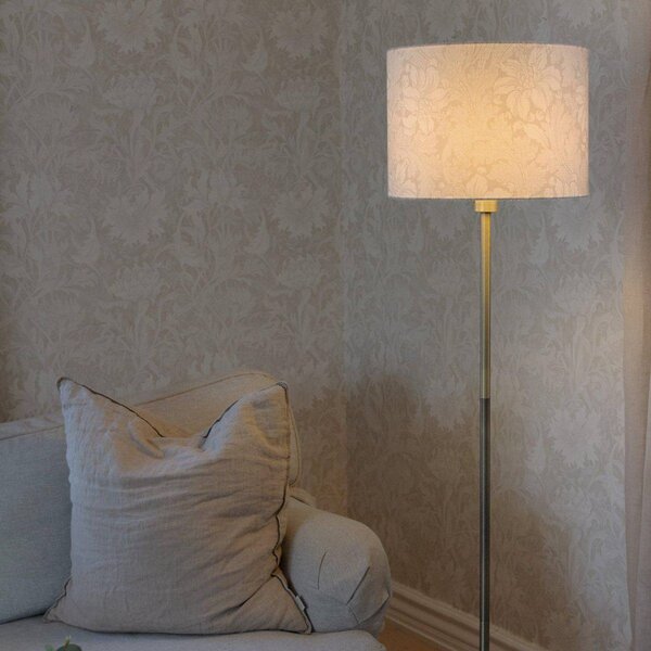 PR Home Lampa stojąca Amy, kremowy / amber, salon / jadalnia, tkanina / materiał / jedwab