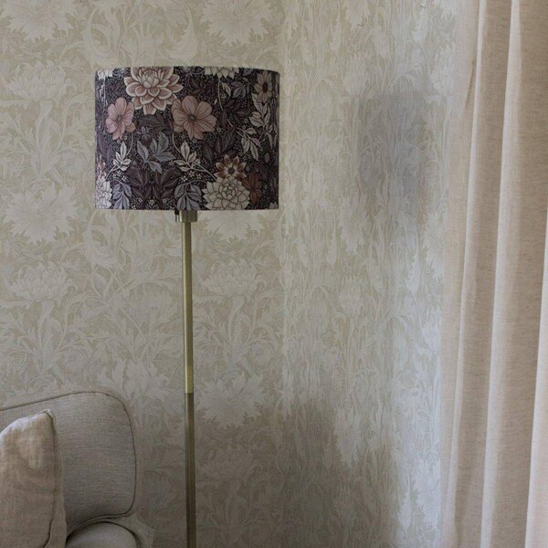PR Home Lampa stojąca Amy, brązowy / rdzawy, salon / jadalnia, tkanina / materiał / jedwab