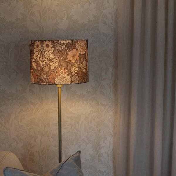 PR Home Lampa stojąca Amy, brązowy / rdzawy, salon / jadalnia, tkanina / materiał / jedwab