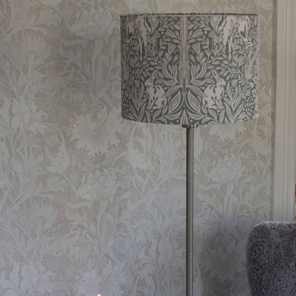 PR Home Lampa stojąca Amy, zielony, salon / jadalnia, tkanina / materiał / jedwab