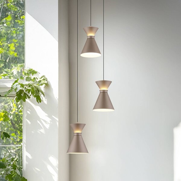 Helestra Lampa wisząca LUK, możliwość ściemniania, brązowy / rdzawy, kuchnia, aluminium