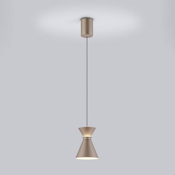 Helestra Lampa wisząca LUK, możliwość ściemniania, brązowy / rdzawy, kuchnia, aluminium