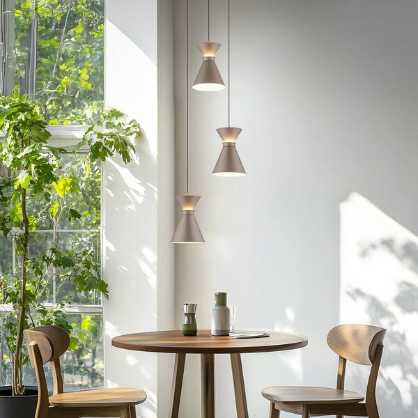 Helestra Lampa wisząca LUK, możliwość ściemniania, brązowy / rdzawy, kuchnia, aluminium