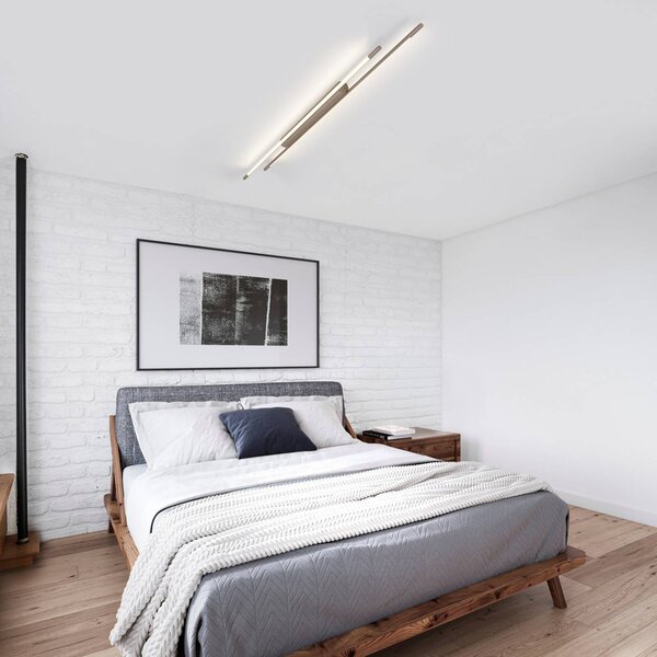 Helestra Lampa sufitowa LED LEDA, możliwość ściemniania, brązowy / rdzawy, biuro, aluminium