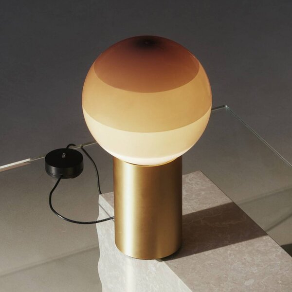 MARSET Lampa stołowa design Dipping Light, kremowy / amber, salon / jadalnia, szkło, design