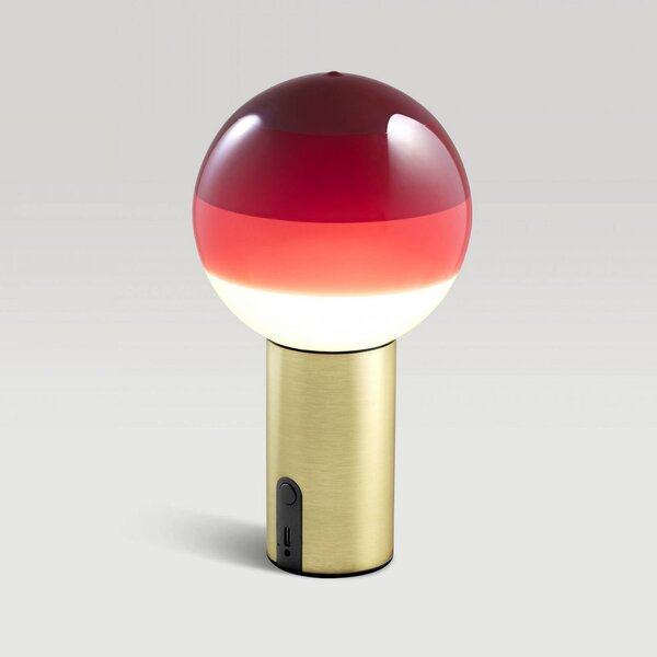 MARSET Lampa stołowa design Dipping Light, możliwość ściemniania, czerwony, salon / jadalnia, szkło, design