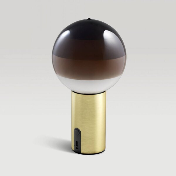 MARSET Lampa stołowa design Dipping Light, możliwość ściemniania, brązowy / rdzawy, salon / jadalnia, szkło, design