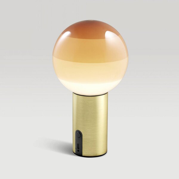 MARSET Lampa stołowa design Dipping Light, możliwość ściemniania, kremowy / amber, salon / jadalnia, szkło, design