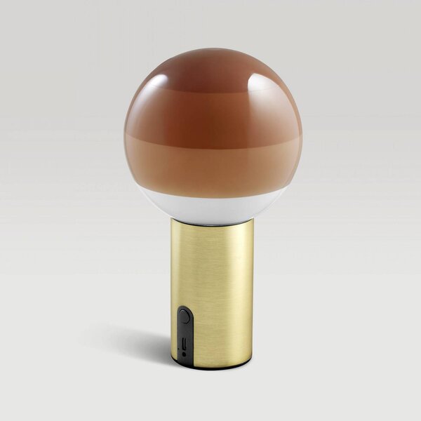 MARSET Lampa stołowa design Dipping Light, możliwość ściemniania, kremowy / amber, salon / jadalnia, szkło, design