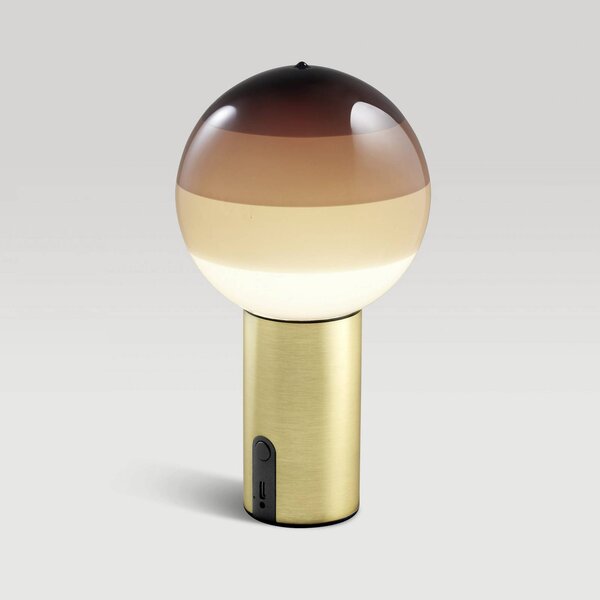 MARSET Lampa stołowa design Dipping Light, możliwość ściemniania, brązowy / rdzawy, salon / jadalnia, szkło, design