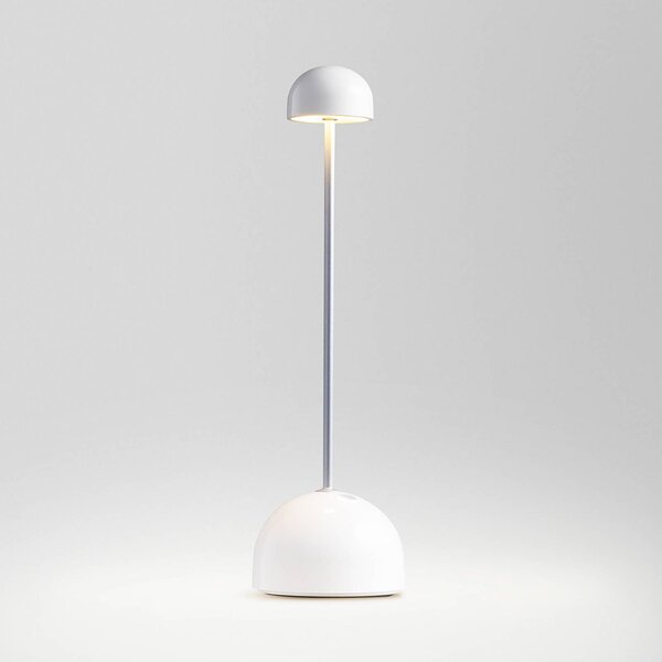 MARSET Lampa stołowa LED Sips, biała/srebrna, 31 cm, stal możliwość ściemniania, chromowy / srebrny, metal, design