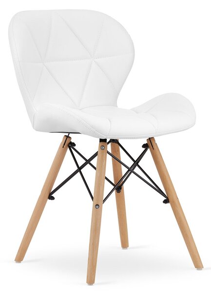 Białe tapicerowane krzesło kuchenne - Zeno 3X