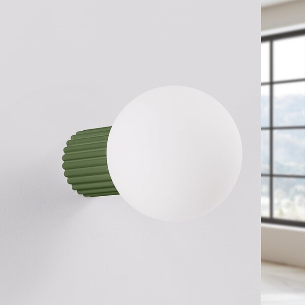 Lampa Ścienna SOLLUX LIGHTING, ORBI, ściemnialny, zielony, łazienka, aluminium