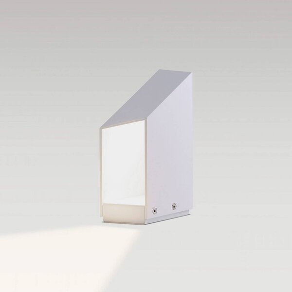 MARSET Lampa ogrodowa stojąca Domus, możliwość ściemniania, biały / opal, aluminium, design