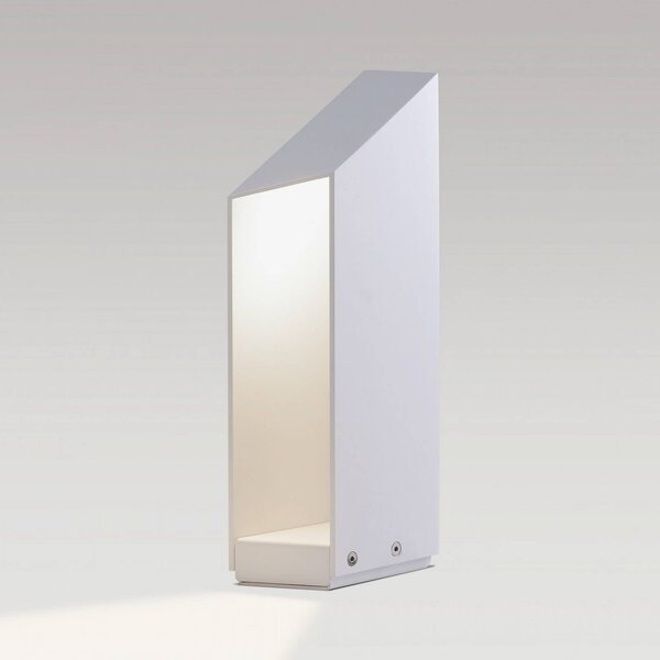 MARSET Lampa ogrodowa stojąca Domus, możliwość ściemniania, biały / opal, aluminium, design