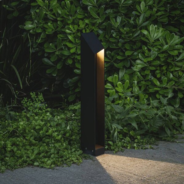 MARSET Lampa ogrodowa stojąca Domus, możliwość ściemniania, czarny, aluminium, design