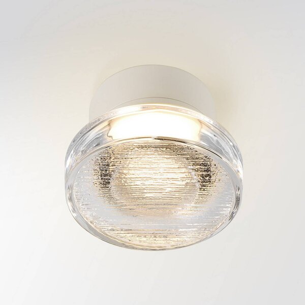 MARSET Kinkiet zewnętrzny LED Roc, możliwość ściemniania, biały / opal, aluminium, design