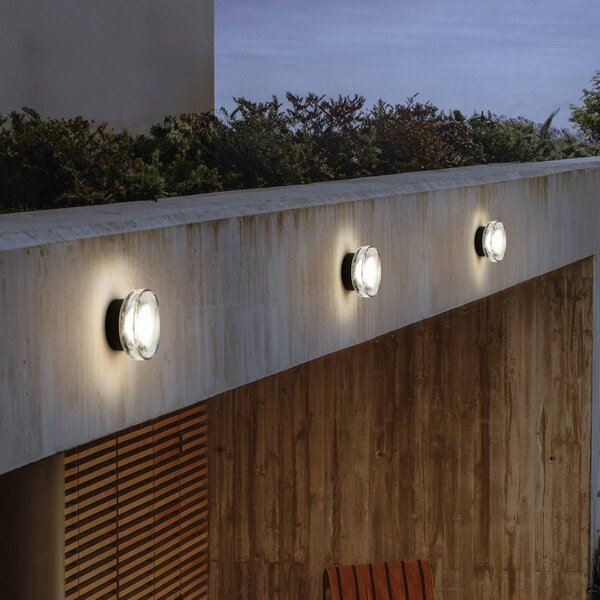 MARSET Kinkiet zewnętrzny LED Roc, możliwość ściemniania, czarny, aluminium, design