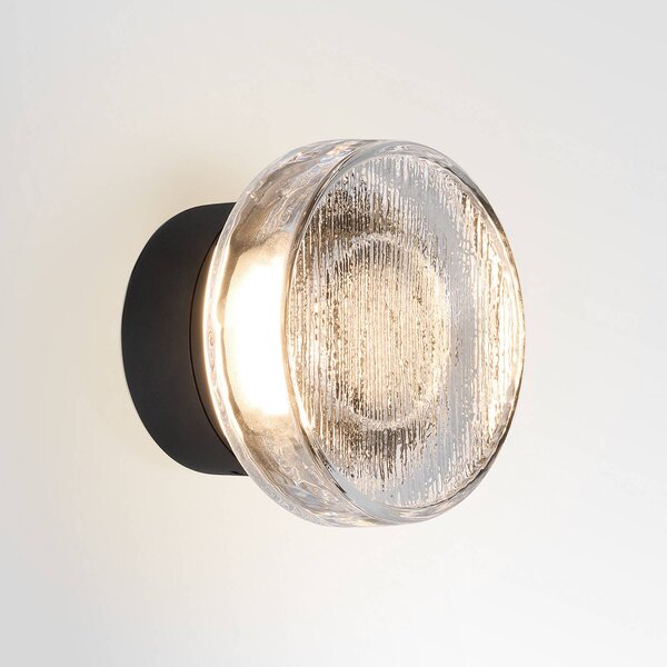 MARSET Kinkiet zewnętrzny LED Roc, możliwość ściemniania, czarny, aluminium, design