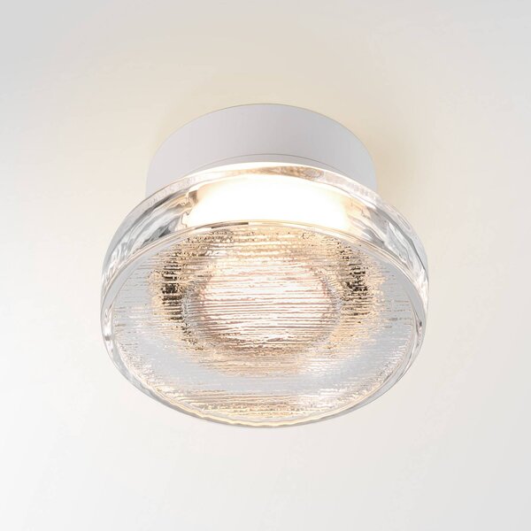 MARSET Kinkiet zewnętrzny LED Roc, możliwość ściemniania, biały / opal, aluminium, design