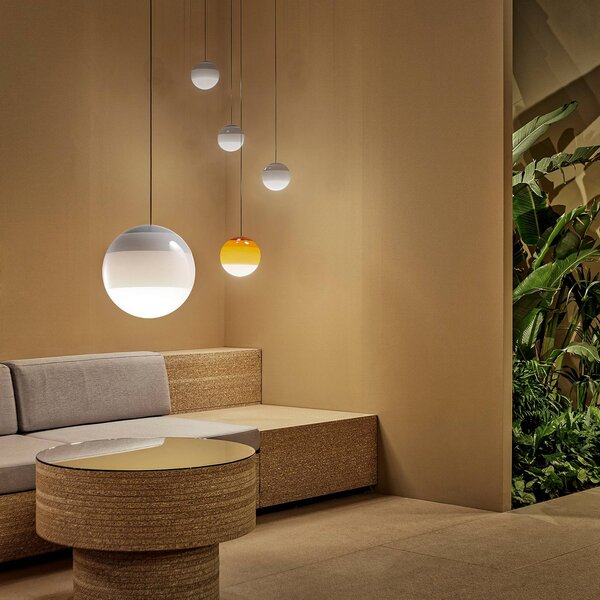 MARSET Lampa wisząca designerska Dipping Light, możliwość ściemniania, biały / opal, salon / jadalnia, szkło, design