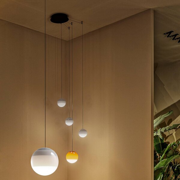 MARSET Lampa wisząca designerska Dipping Light, możliwość ściemniania, biały / opal, salon / jadalnia, szkło, design