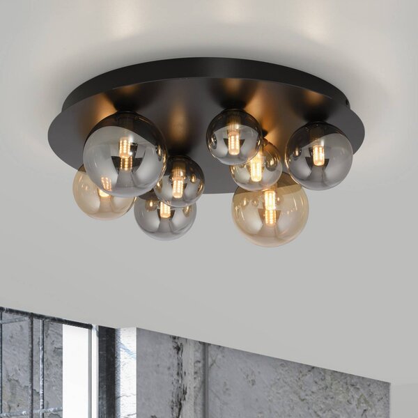Paul Neuhaus Lampa sufitowa Popsicle, czarny, salon / jadalnia, metal, nowoczesny