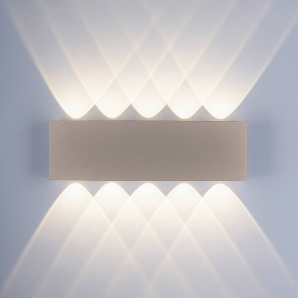 Paul Neuhaus Kinkiet zewnętrzny LED Carlo, kremowy / amber, aluminium, nowoczesny