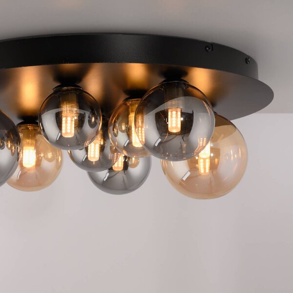 Paul Neuhaus Lampa sufitowa Popsicle, czarny, salon / jadalnia, metal, nowoczesny