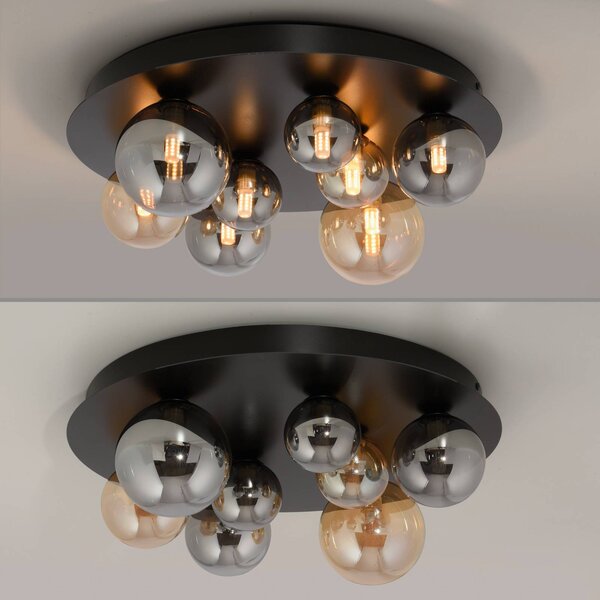 Paul Neuhaus Lampa sufitowa Popsicle, czarny, salon / jadalnia, metal, nowoczesny