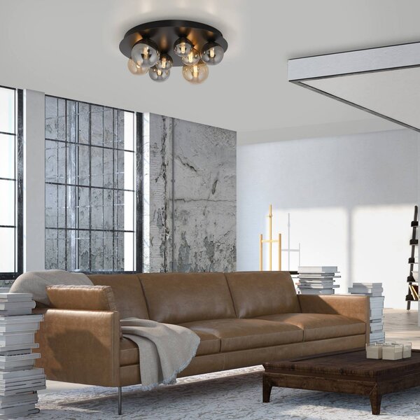Paul Neuhaus Lampa sufitowa Popsicle, czarny, salon / jadalnia, metal, nowoczesny