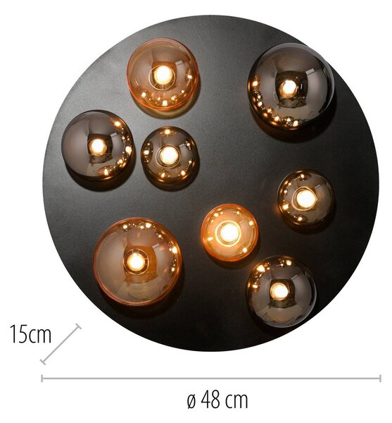 Paul Neuhaus Lampa sufitowa Popsicle, czarny, salon / jadalnia, metal, nowoczesny