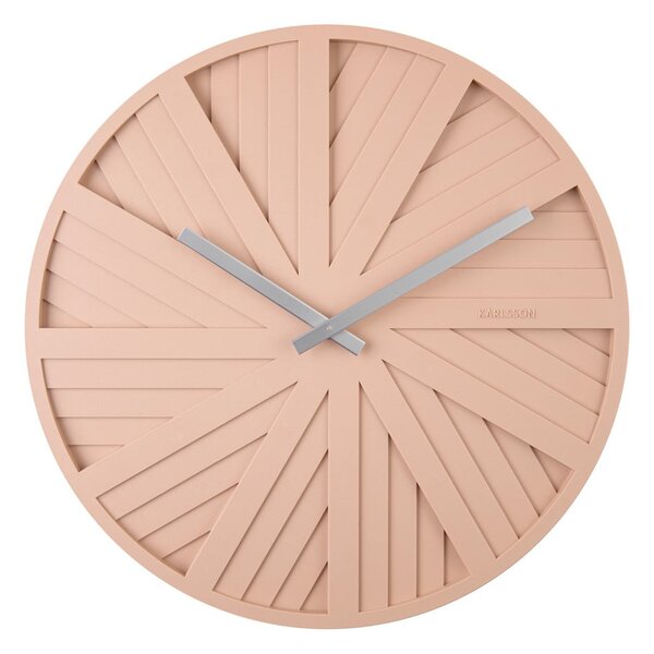 Piaskowobrązowy zegar ścienny Karlsson Slides, ø 40 cm