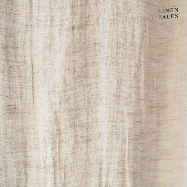 Beżowa lekka lniana zasłona na troczki Linen Tales Daytime, 250x130 cm
