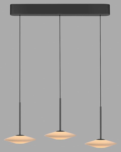 Paul Neuhaus Lampa wisząca Elipsa, możliwość ściemniania, czarny, salon / jadalnia, szkło