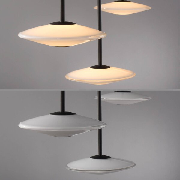 Paul Neuhaus Lampa wisząca Elipsa, możliwość ściemniania, czarny, salon / jadalnia, szkło