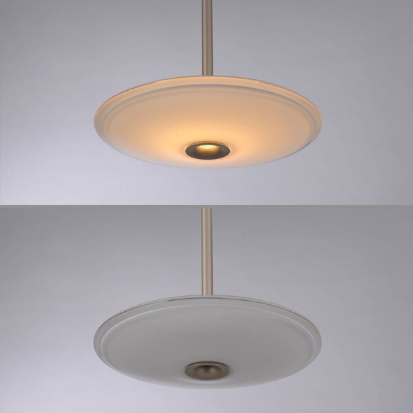 Paul Neuhaus Lampa wisząca Elipsa, możliwość ściemniania, brązowy / mosiężny, salon / jadalnia, szkło