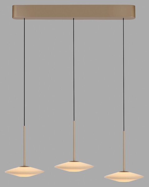 Paul Neuhaus Lampa wisząca Elipsa, możliwość ściemniania, brązowy / mosiężny, salon / jadalnia, szkło