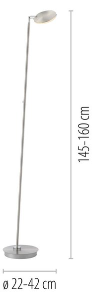 Paul Neuhaus Lampa stojąca LED Akku-Bente, możliwość ściemniania, aluminiowy / szary / cynkowy, biuro, metal, nowoczesny