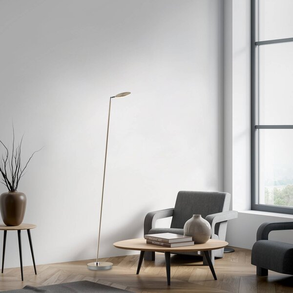 Paul Neuhaus Lampa stojąca LED Akku-Bente, możliwość ściemniania, mosiężny / złoty, biuro, metal, nowoczesny