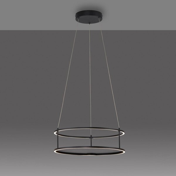 Paul Neuhaus Lampa wisząca Conni, możliwość ściemniania, czarny, salon / jadalnia, metal, nowoczesny