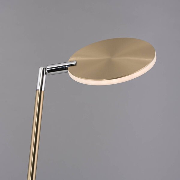 Paul Neuhaus Lampa stojąca LED Akku-Bente, możliwość ściemniania, mosiężny / złoty, biuro, metal, nowoczesny