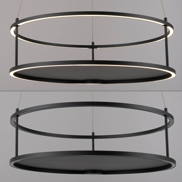 Paul Neuhaus Lampa wisząca Conni, możliwość ściemniania, czarny, salon / jadalnia, metal, nowoczesny