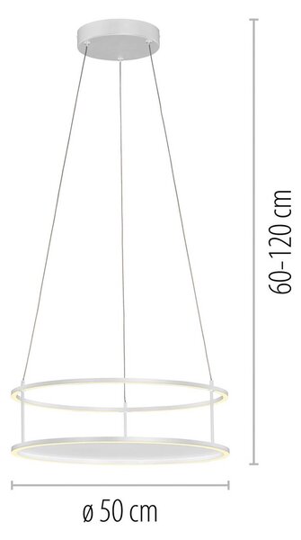 Paul Neuhaus Lampa wisząca Conni, możliwość ściemniania, biały / opal, salon / jadalnia, metal, nowoczesny